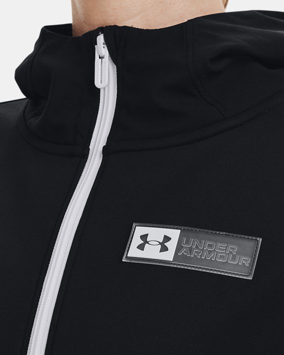Damen Armour Fleece® Oberteil aus Materialmix mit ½ Zip, Black, pdpMainDesktop image number 3
